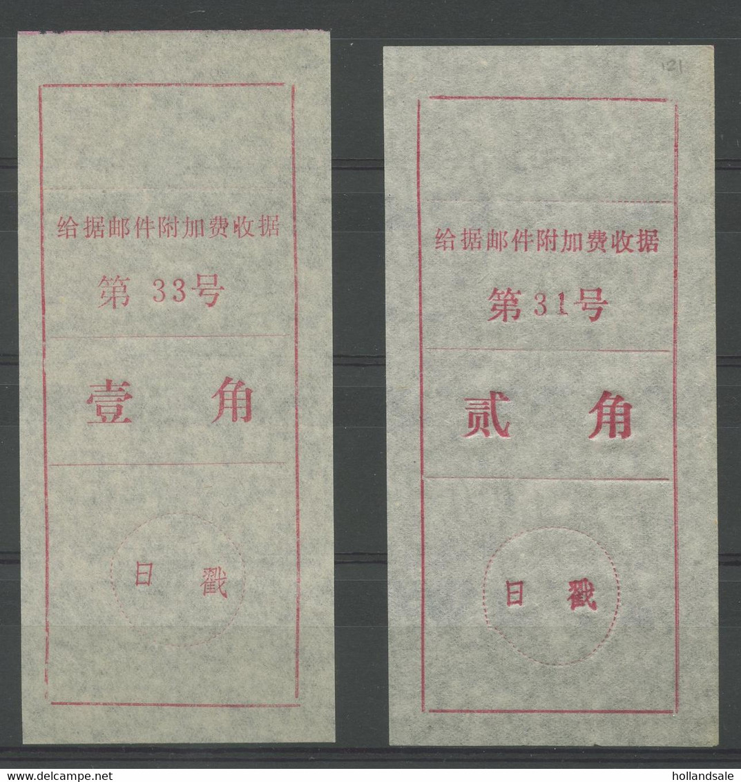 CHINA PRC  -  Added Charge - Hubei Prov. D&O # 12-0083, 12-0083A - Postage Due