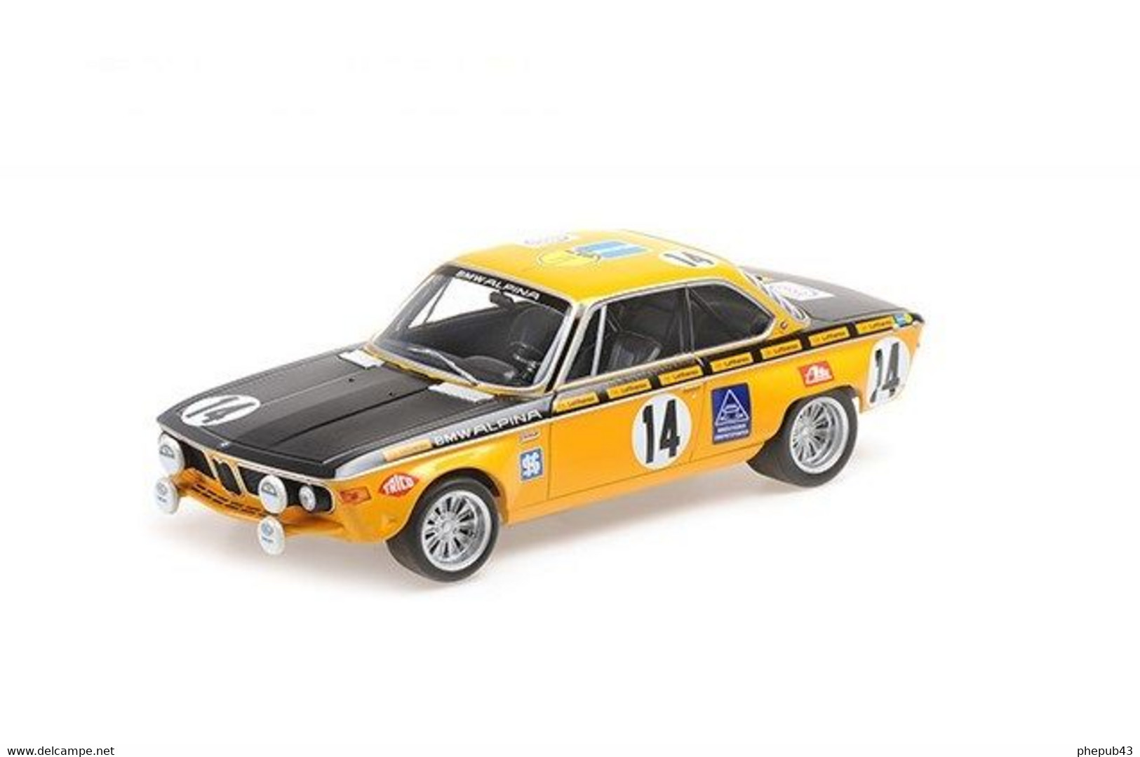 BMW 2800 CS – BMW Alpina – Günther Huber/Helmut Kelleners – 1st 24h Spa-Francorchamps 1970 #14 - Minichamps (1:18) - Minichamps