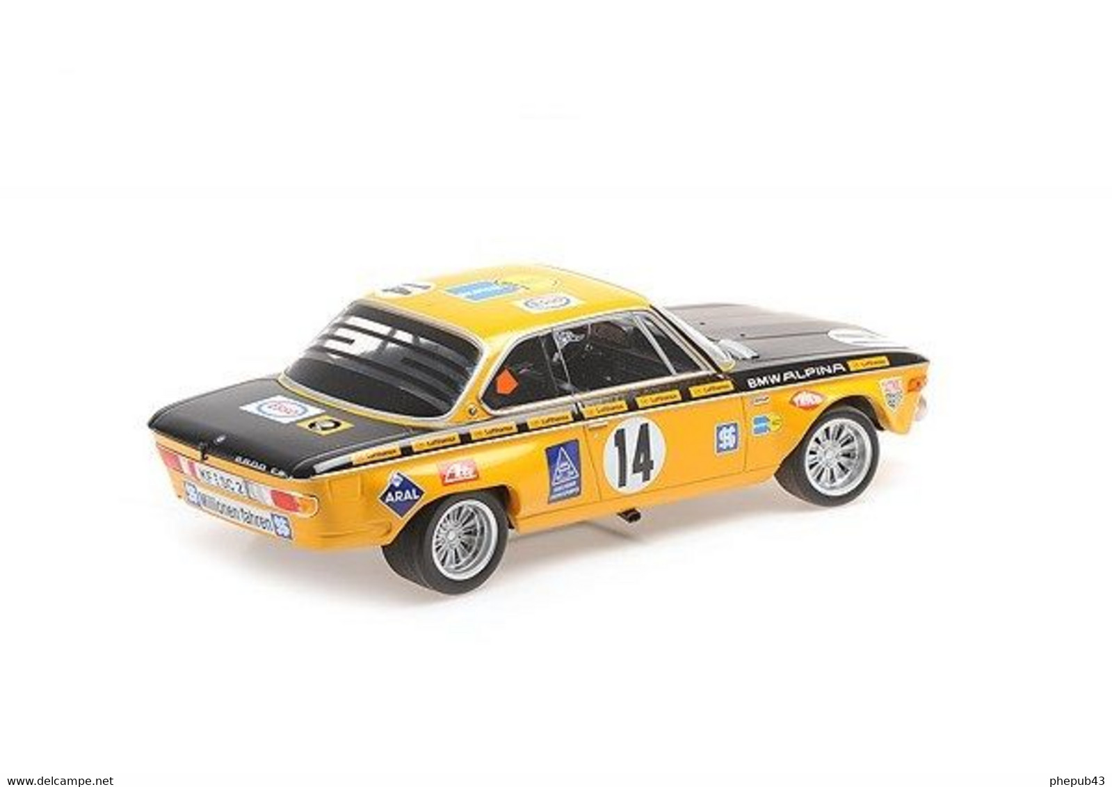 BMW 2800 CS – BMW Alpina – Günther Huber/Helmut Kelleners – 1st 24h Spa-Francorchamps 1970 #14 - Minichamps (1:18) - Minichamps