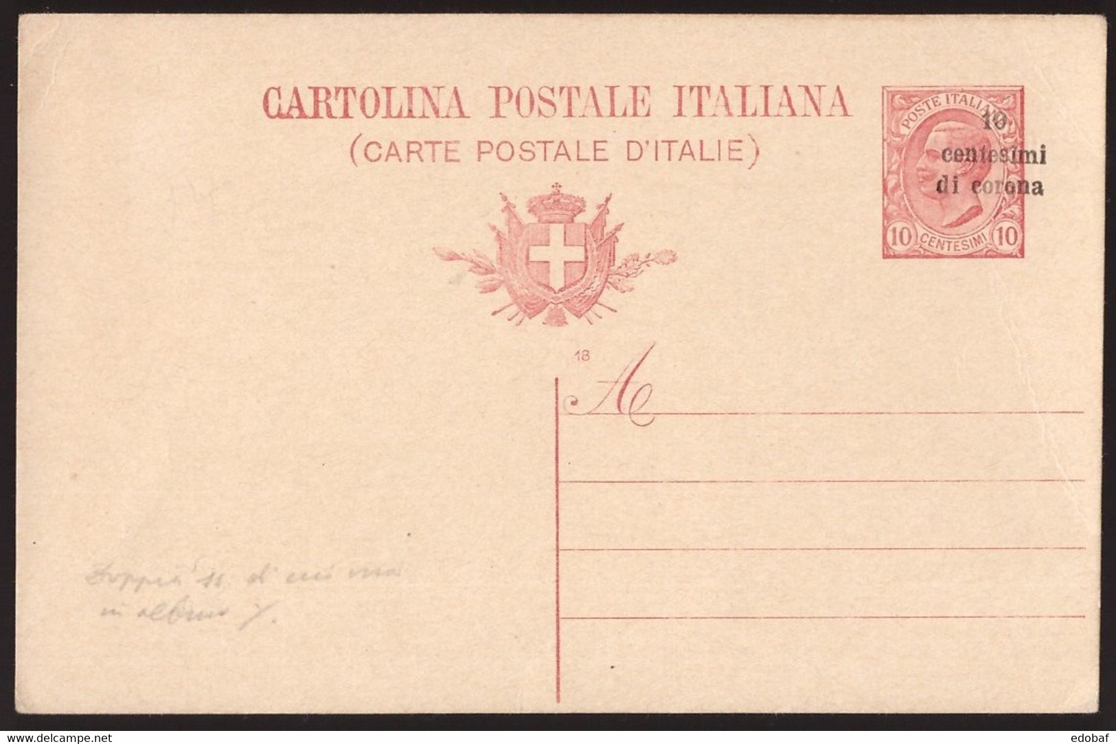 Trentino, Cartolina Postale Leoni 10 C. Nuova Con Varietà Di Soprastampa         -EM69 - Trento