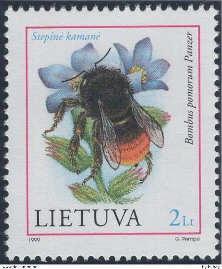 Lithuania 1999 MNH Sc 634 2 L Bee, Blue Flower - Lithuania