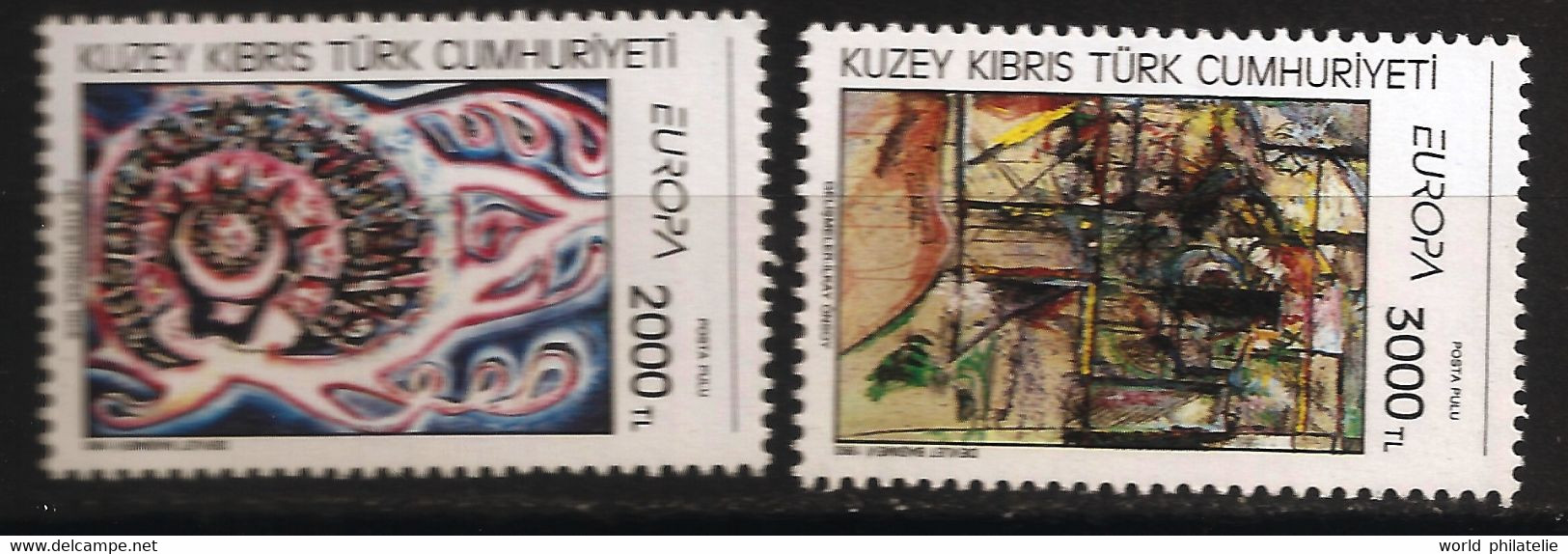 Turquie Chypre Turc RTCN 1993 N° Valeurs Du BF 12 ** Europa, Tableaux, Art Contemporain, Türksal Ince, Ilkay Önsoy - Autres & Non Classés