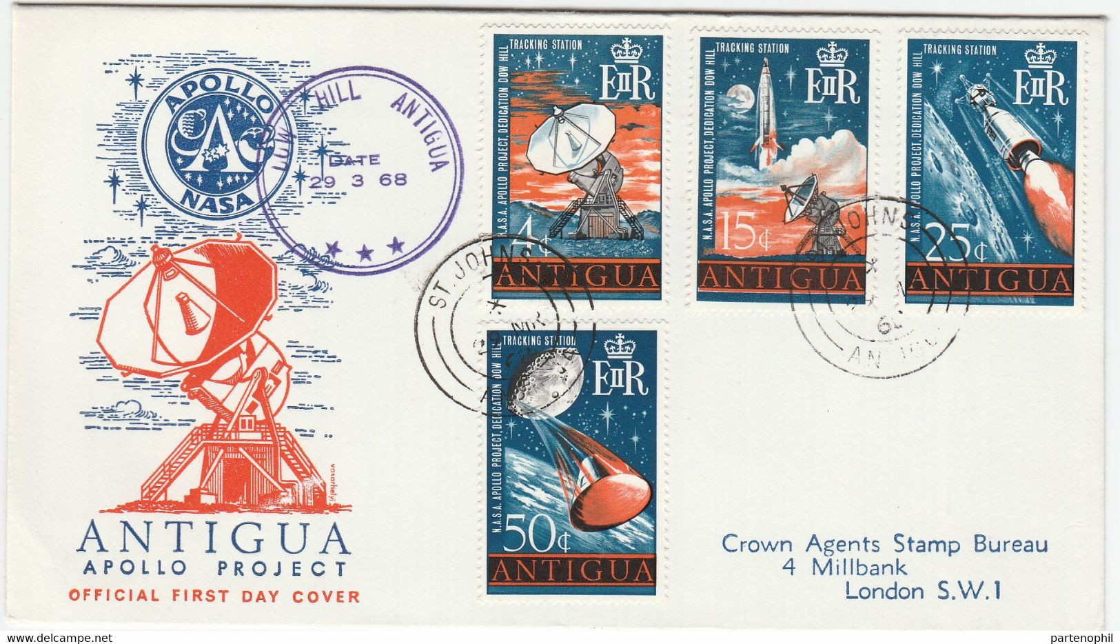 Antigua  - Spazio / Space / Cosmonautica / Cosmonautics / Apollo - Africa