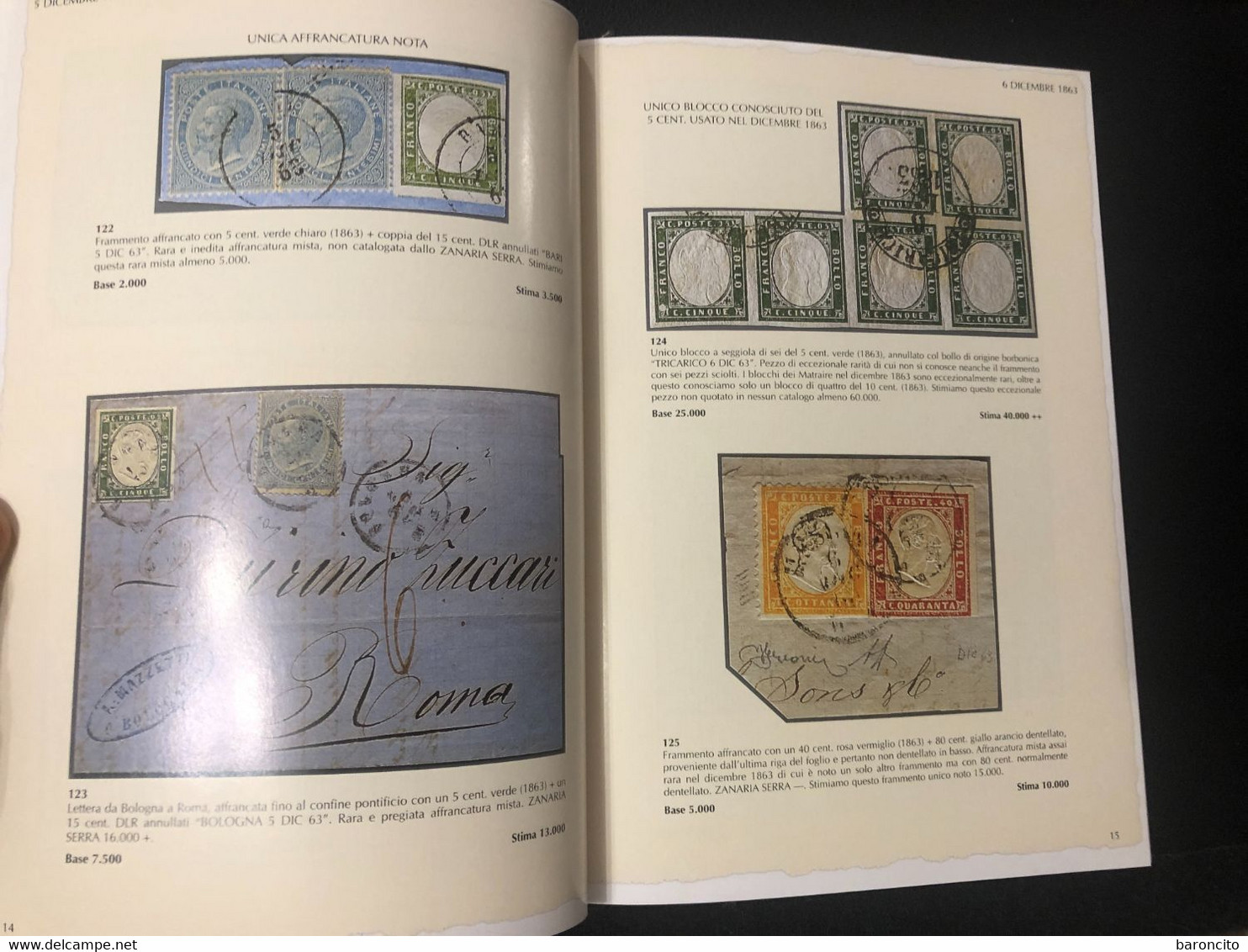 CATALOGO D'ASTA ZANARIA COLLEZIONE "DE LA RUE" SECONDA PARTE - PRIMAVERA 1997 - Catalogues For Auction Houses