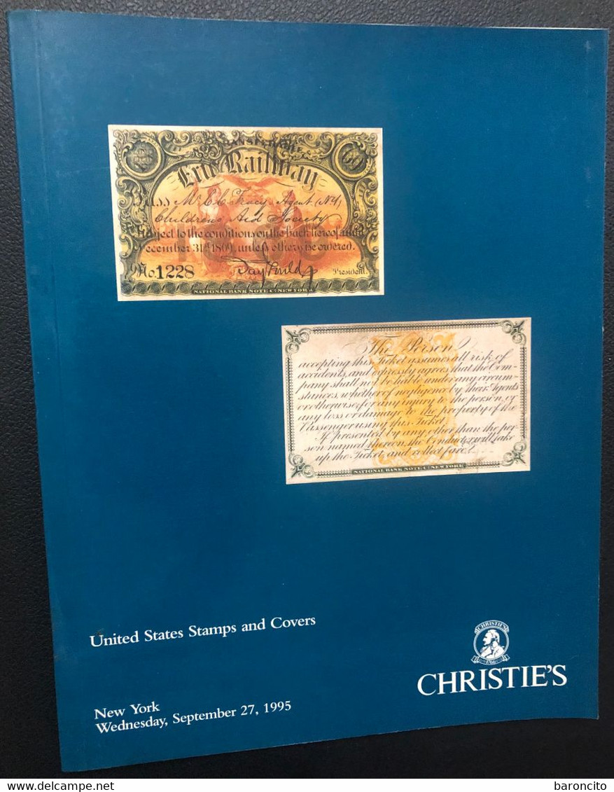 CATALOGO D'ASTA CHRISTIE'S "UNITED STATES STAMPS AND COVERS" - 27 SETTEMBRE 1995 - Auktionskataloge