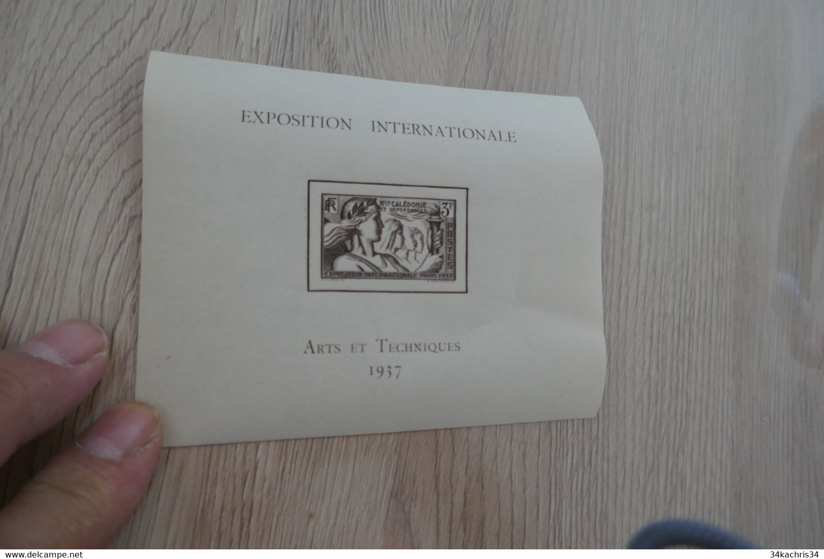 Bloc Exposition Internationale Arts Et Technique Paris 1937 Charnière Nouvelle Calédonie - Ungebraucht