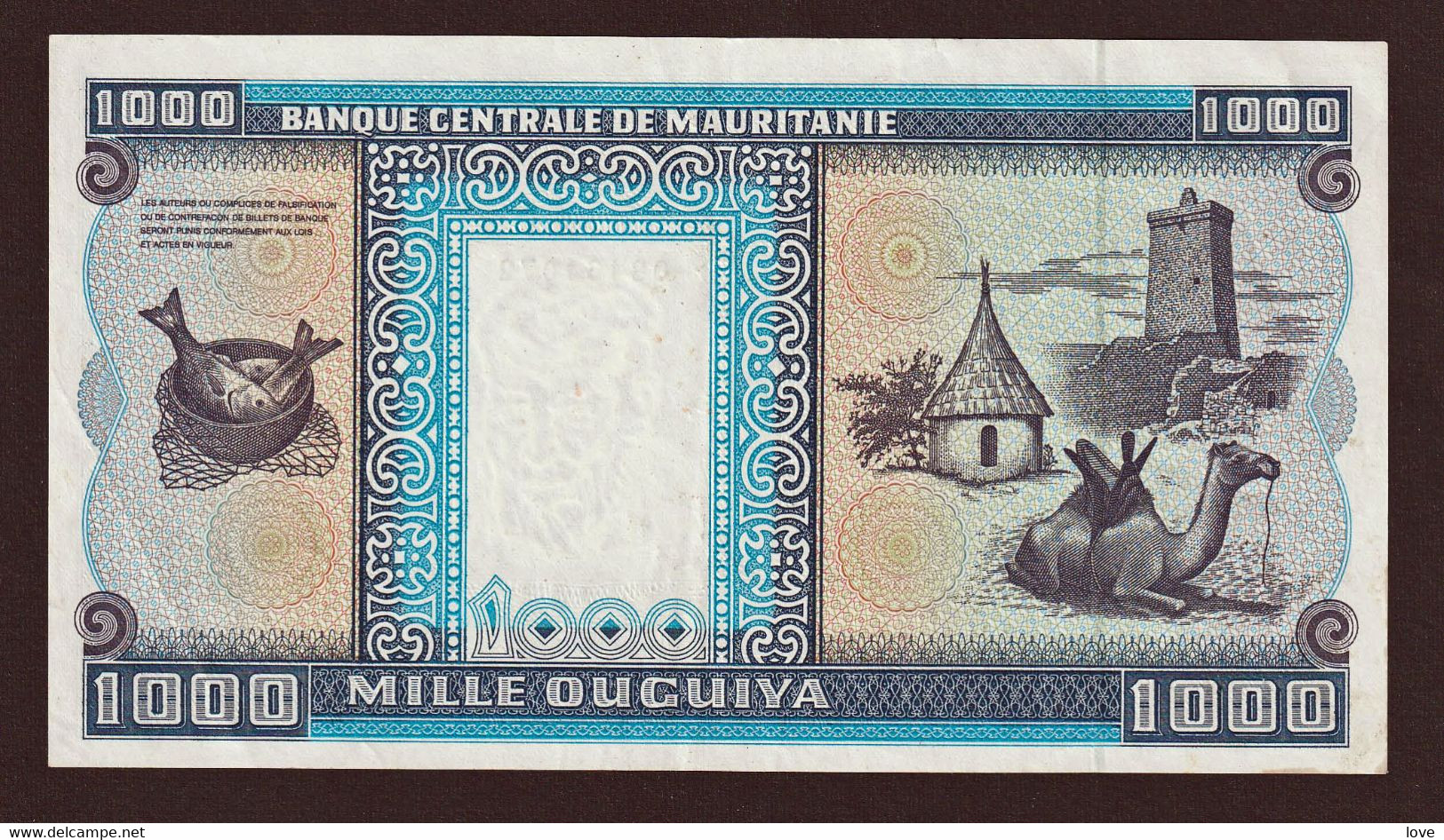 MAURITANIE: N° 9, 1000 Ouguiya. Date 28/11/2002. N' A Pas Servi. Spl - Mauritanien