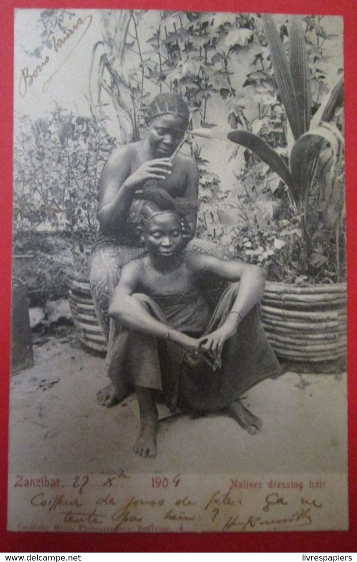 Zanzibar Natives Dressing Hair  Cpa - Tanzanía