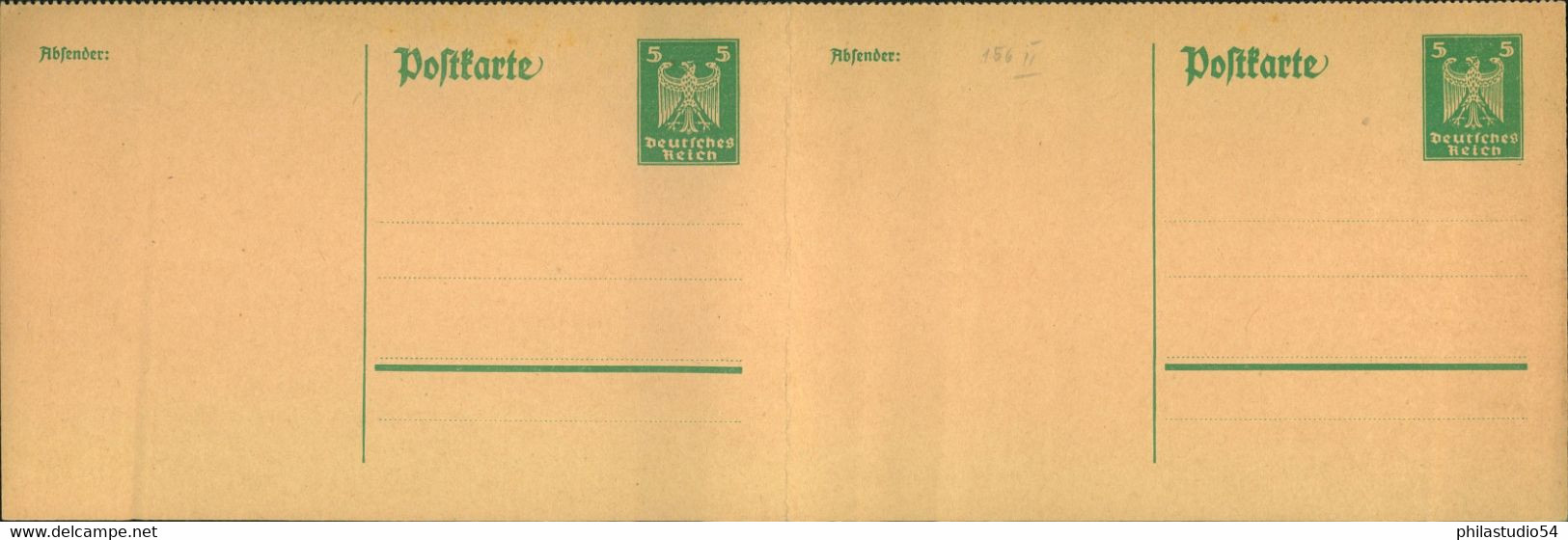 1924, Gezähnte GSJ 5 Pfg. Adler  Im Ungebrauchten Waagerechteb Paar. - Otros & Sin Clasificación