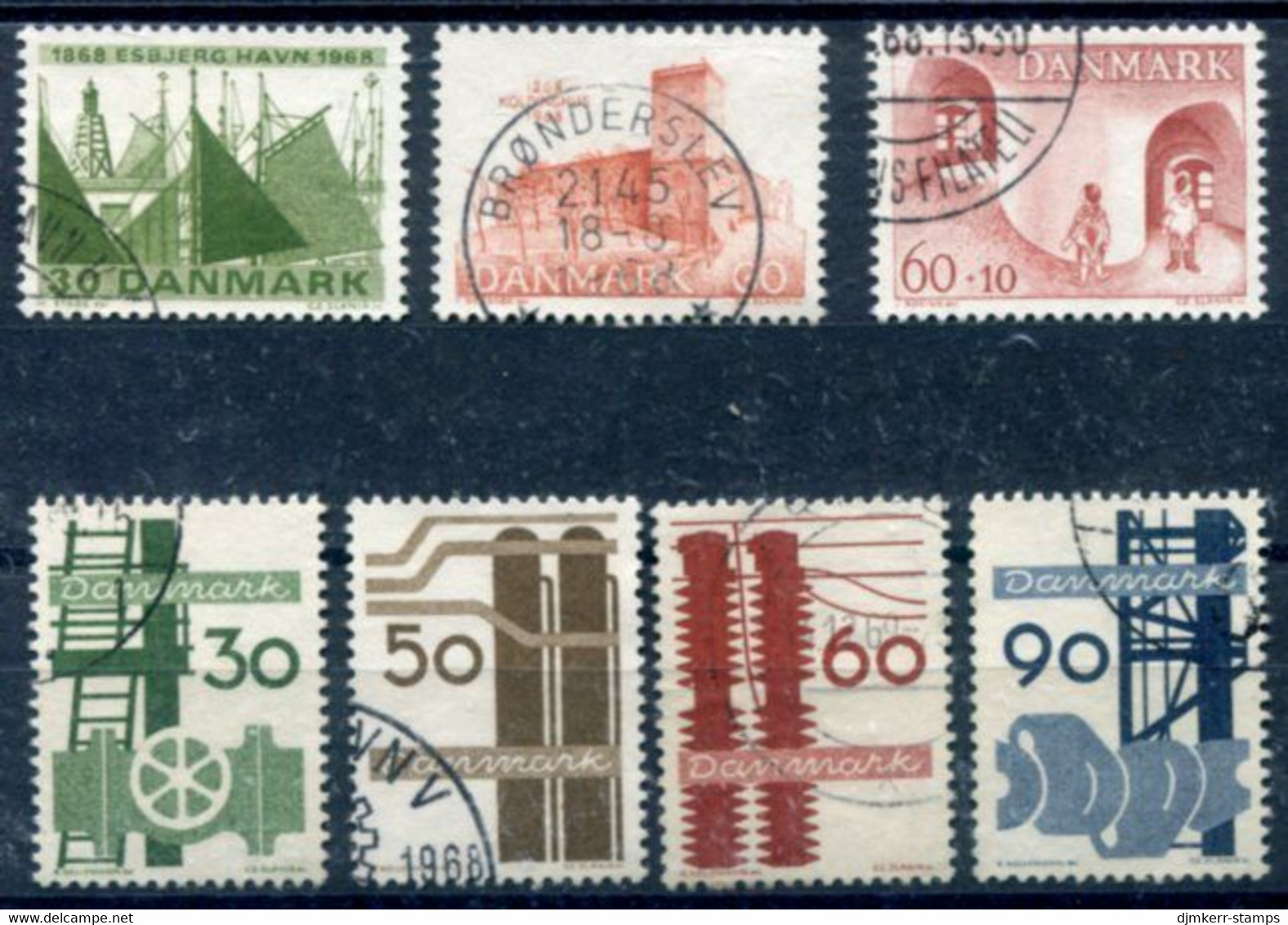 DENMARK 1968 Complete Issues Used Michel 467-473 - Used Stamps