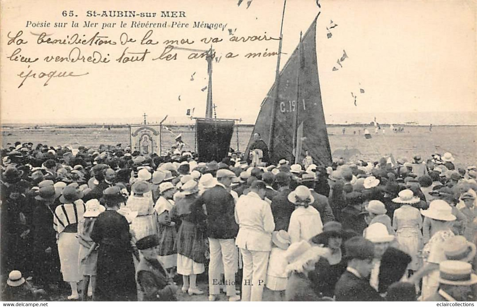 Saint Aubin Sur Mer            14        Poèsie Sur La Mer Par Le Révérend Père Ménage            (voir Scan) - Saint Aubin