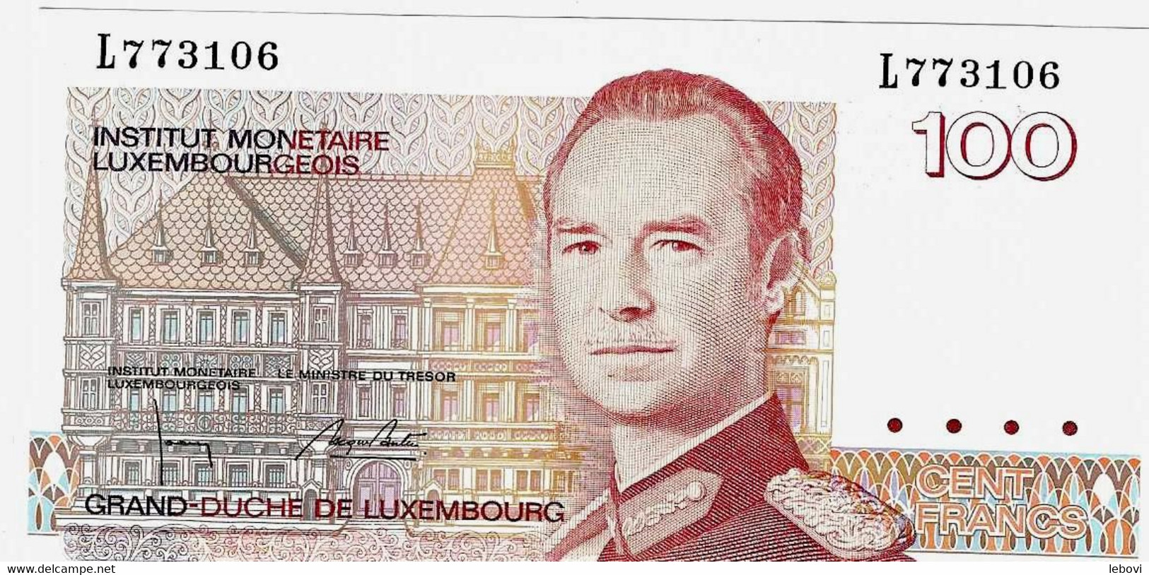 LUXEMBOURG – 100 Francs – Institut Monétaire Luxembourgeois (1993) - état NEUF - Lussemburgo