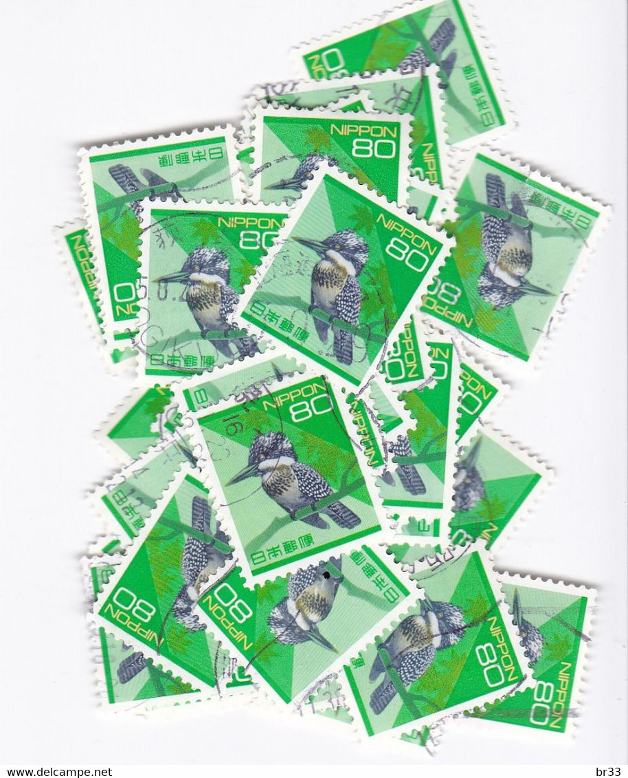 Japon Japan Nippon Set More 50 Stamps Kingfisher Bird Oiseau Martin Pecheur Vigel YT 2080 Low Price ! - Collections, Lots & Séries