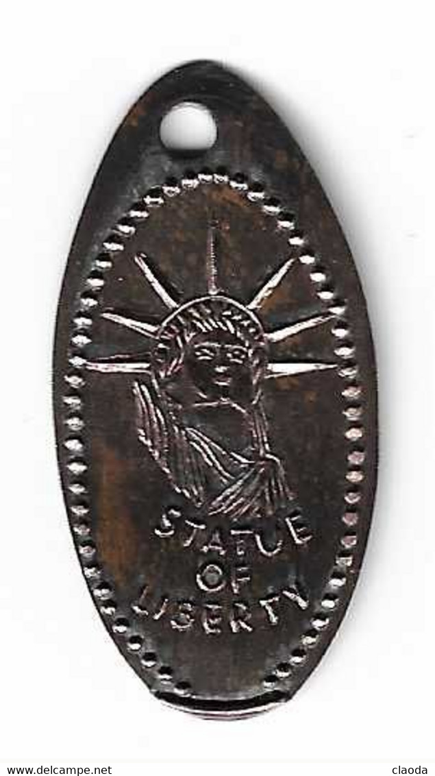 18292 - PIECE ECRASÉE TOURISTIQUE - USA - STATUT DE LA LIBERTÉ - (Vendue En Médaille Aux USA) - Souvenirmunten (elongated Coins)