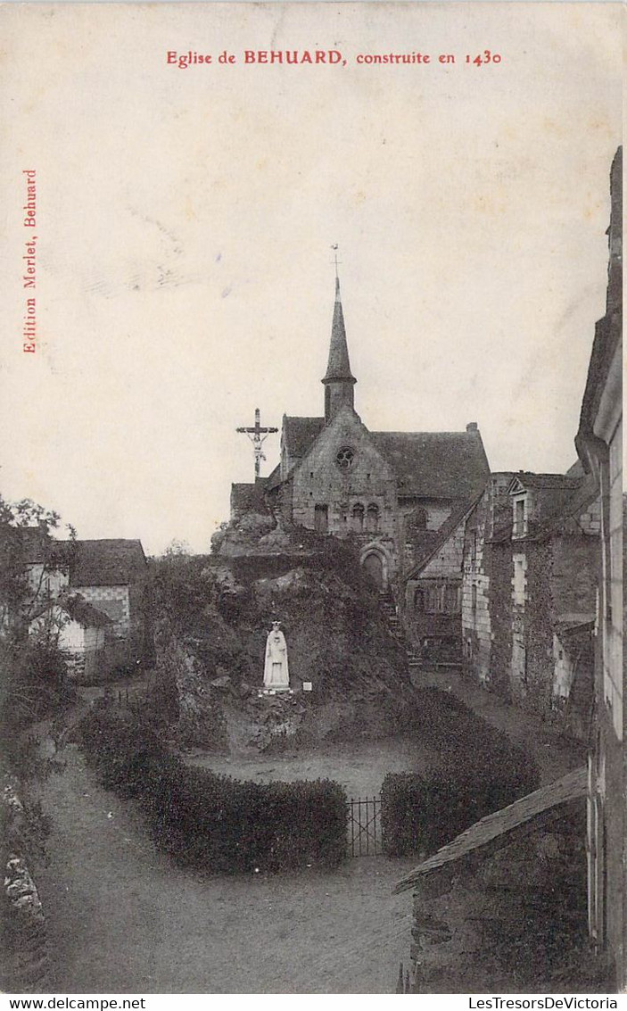 CPA - 49 - BEHUARD - L'église Constuite En 1430 - Edition Merlet - Autres & Non Classés