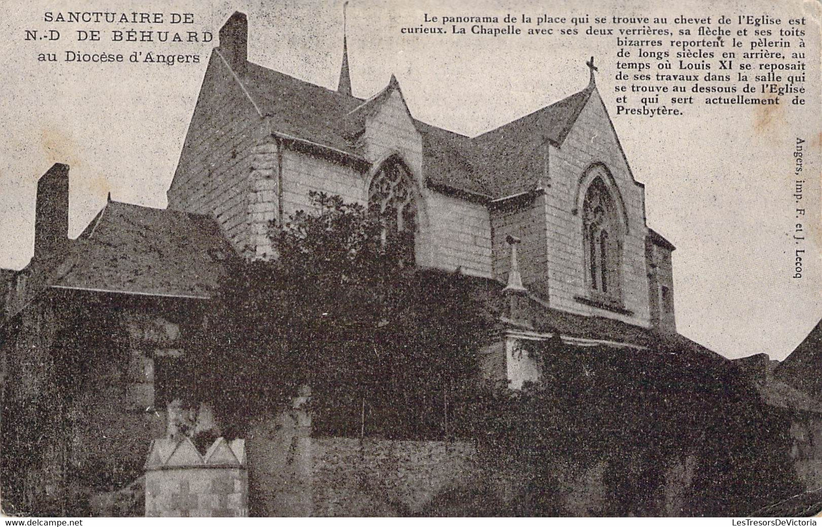 CPA - 49 - BEHUARD - L'église Constuite En 1430 - Sanctuaire - Imprimerie Lecoq - Autres & Non Classés