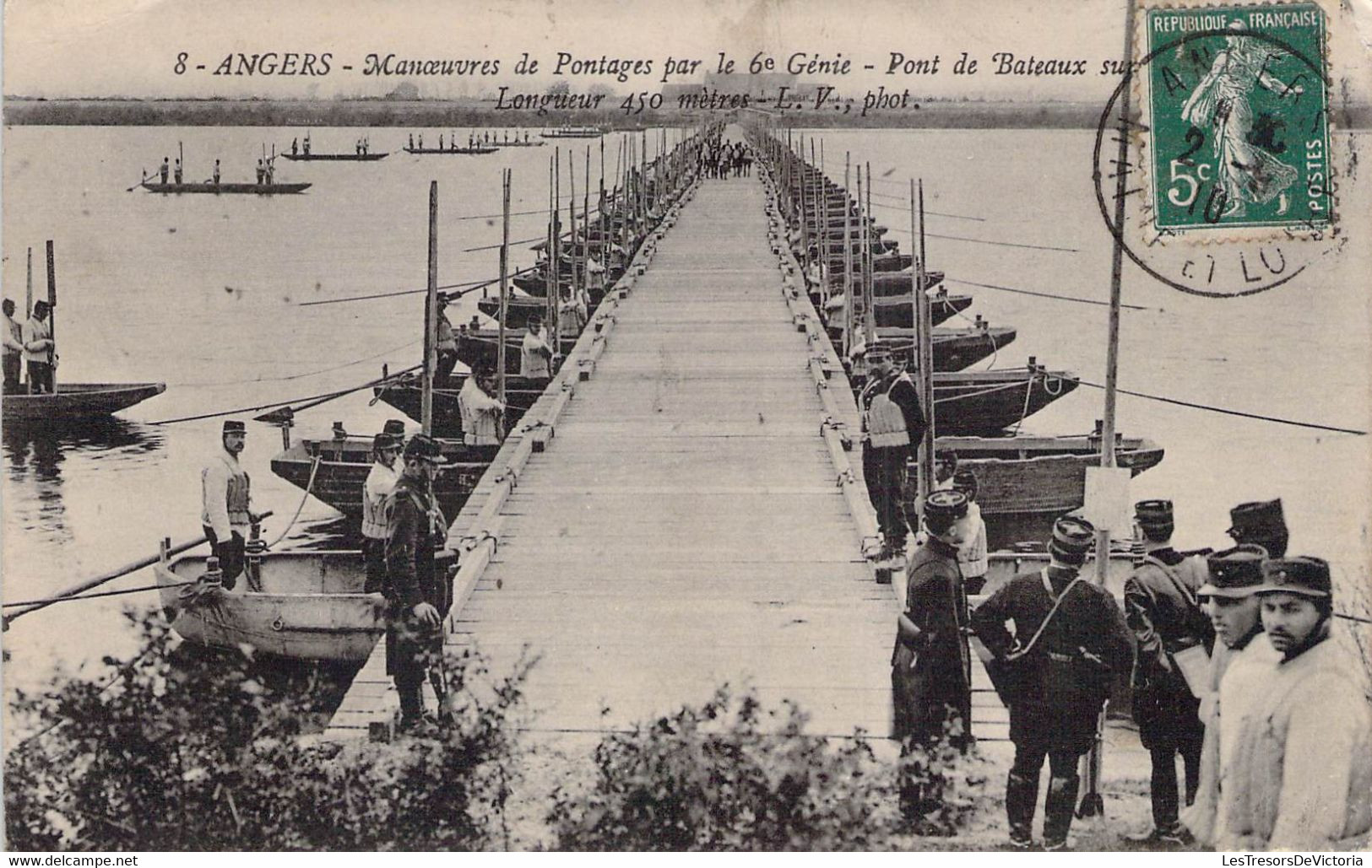 CPA - 49 - ANGERS - Manoeuvres De Pontages Du 6è Génie - Pont De Bateaux - Maniobras