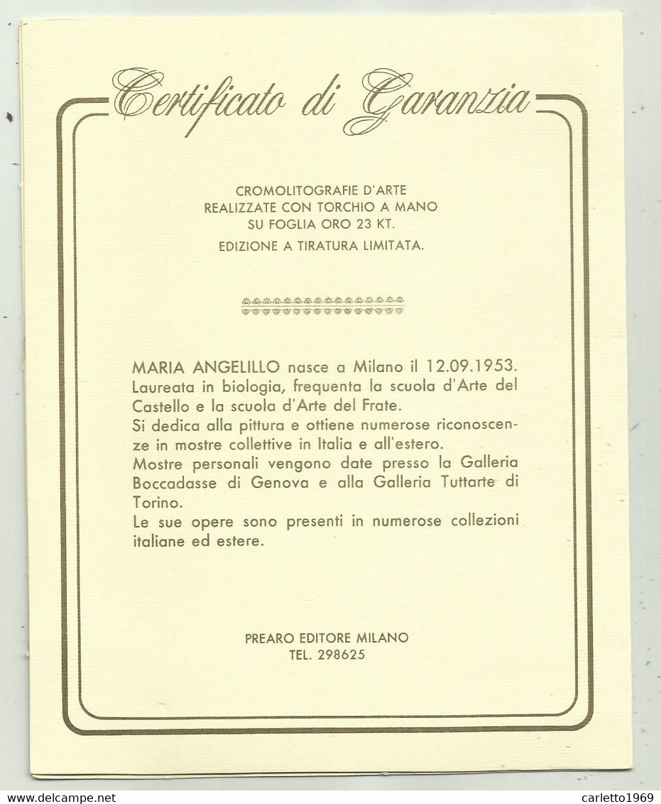 CROMOLITOGRAFIA SU FOGLIA ORO 23 KT. TIRATURA LIMITATA - Sonstige & Ohne Zuordnung