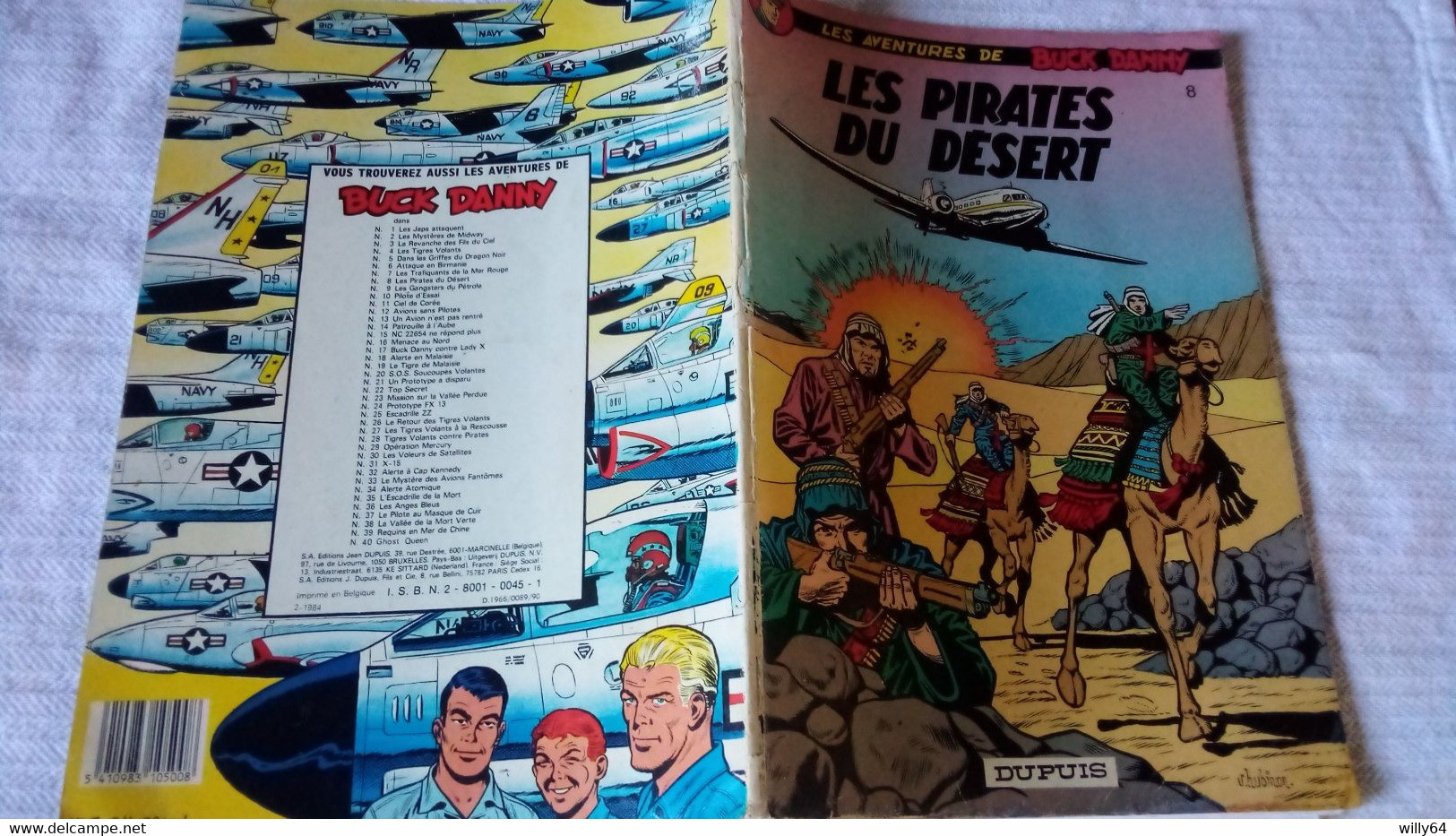 LES AVENTURES DE BUCK DANNY  N°8  " Les Pirates Du Désert "   1977  DUPUIS   BD SOUPLE  TBE - Buck Danny