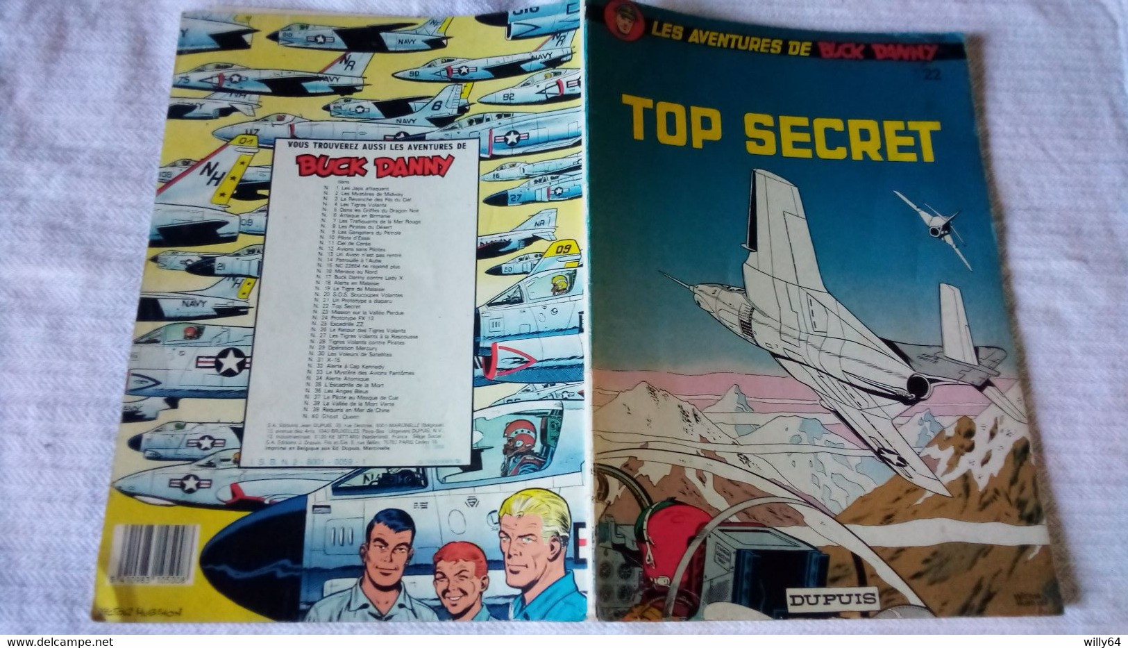 LES AVENTURES DE BUCK DANNY  N°22  " Top Secret "   1977  DUPUIS   BD SOUPLE  TBE - Buck Danny