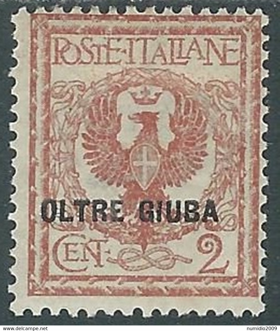 1925 OLTRE GIUBA AQUILA 2 CENT MH * - RF26-9 - Oltre Giuba