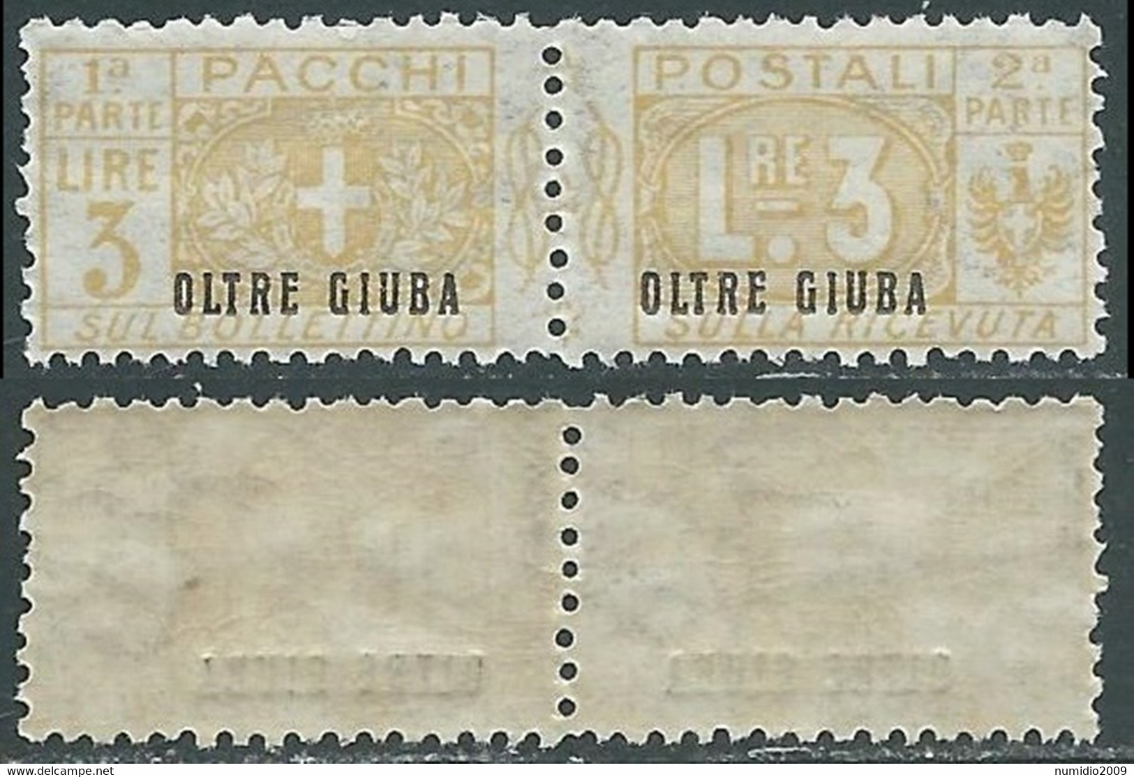 1925 OLTRE GIUBA PACCHI POSTALI 3 LIRE MNH ** - E200 - Oltre Giuba