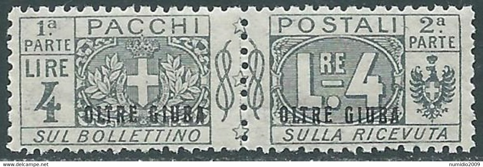 1925 OLTRE GIUBA PACCHI POSTALI 4 LIRE MNH ** - RF46-2 - Oltre Giuba