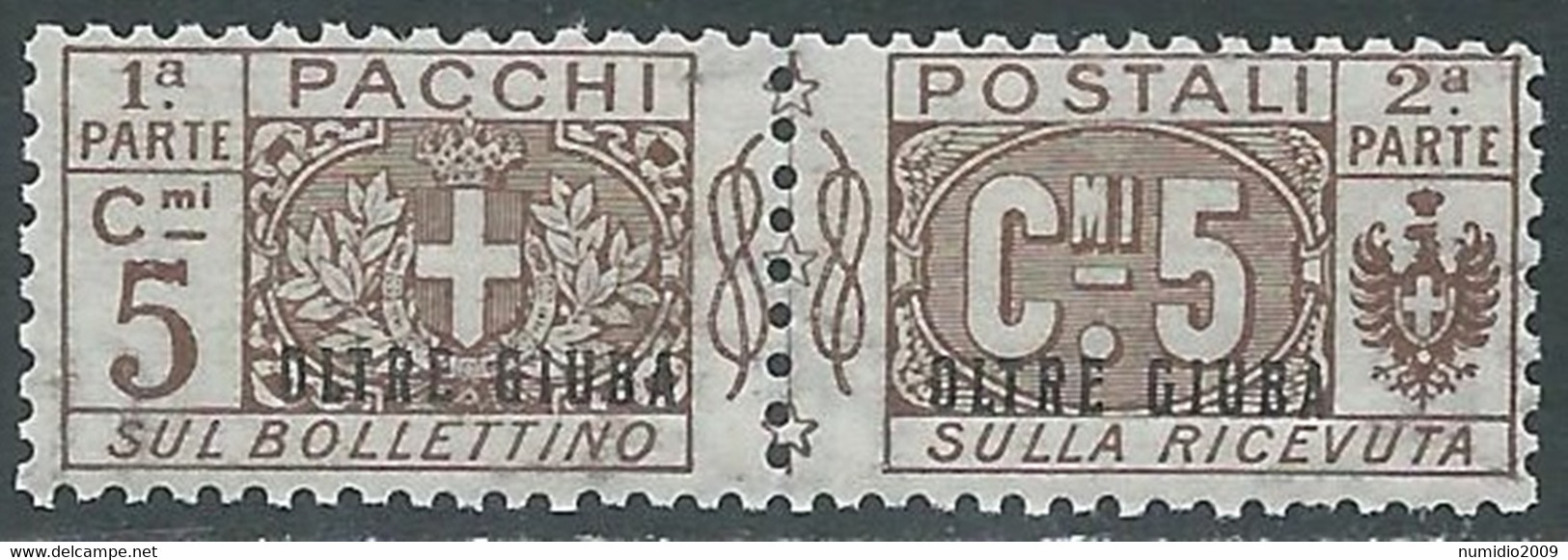1925 OLTRE GIUBA PACCHI POSTALI 5 CENT MNH ** - RF46-2 - Oltre Giuba