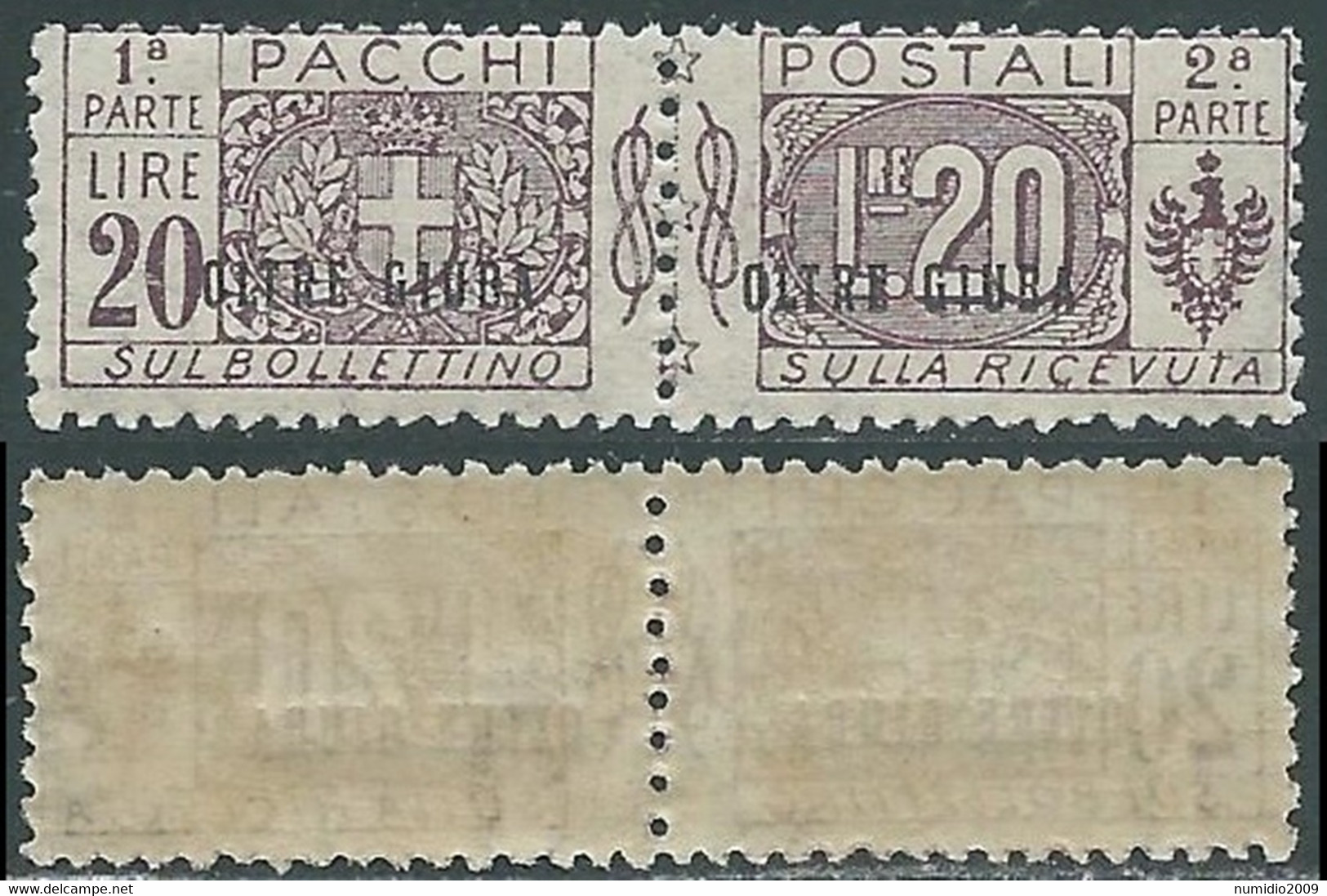 1925 OLTRE GIUBA PACCHI POSTALI 20 LIRE MNH ** - E201 - Oltre Giuba