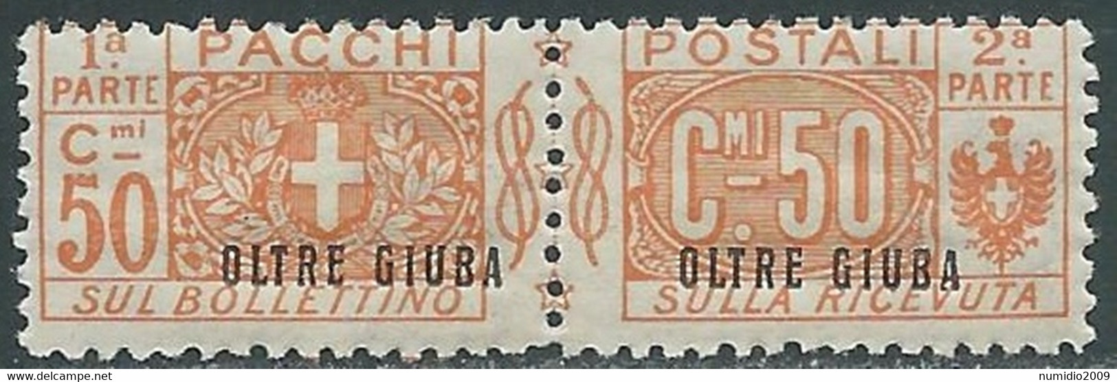 1925 OLTRE GIUBA PACCHI POSTALI 50 CENT MNH ** - RF46-2 - Oltre Giuba