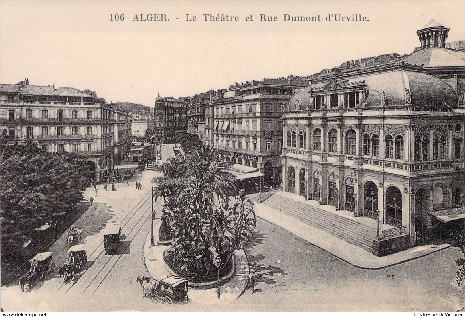 CPA - ALGERIE - ALGER - Le Théatre Et Rue Dumont D'Urville - Collection Idéale - Alger