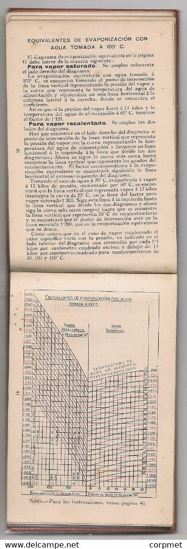 LIBRO MINIATURA DATOS UTILES PARA LOS QUE EMPLEAN VAPOR 1ra EDIC ESPAÑOLA 1914 BABCOCK Y WILCOX Ltd - Sciences Manuelles