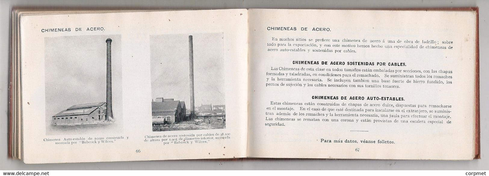 LIBRO MINIATURA DATOS UTILES PARA LOS QUE EMPLEAN VAPOR 1ra EDIC ESPAÑOLA 1914 BABCOCK y WILCOX Ltd