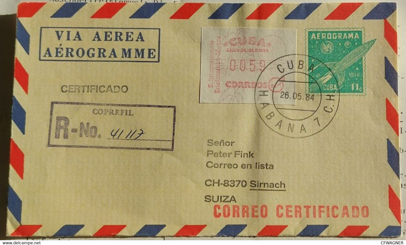 AEROGRAM, Certificado, ATM 1948 (philatelic Sales Company CH) - Frankeervignetten (Frama)