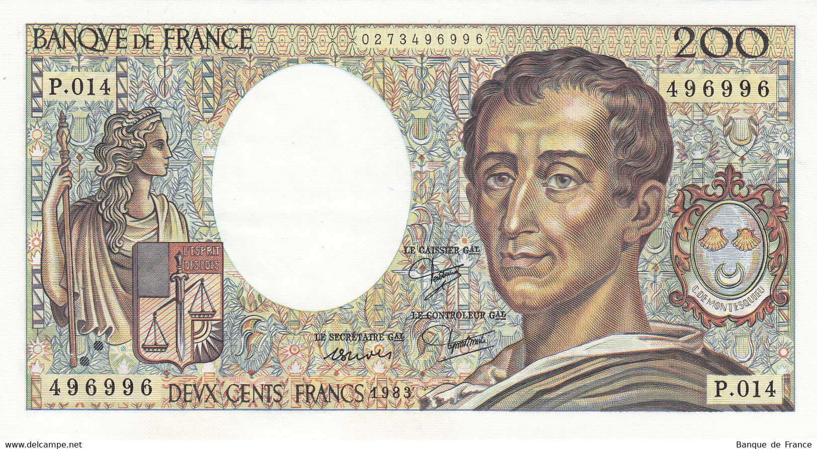 Billet 200 F Montesquieu 1983 FAY 70.03 Alph. P.014 - SUP Sans épinglage - 200 F 1981-1994 ''Montesquieu''