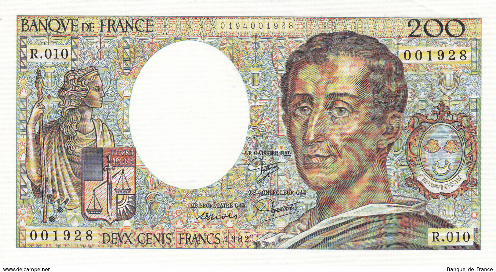 Billet 200 F Montesquieu 1982 FAY 70.02 Alph. R.010 - P/NEUF Sans épinglage - 200 F 1981-1994 ''Montesquieu''