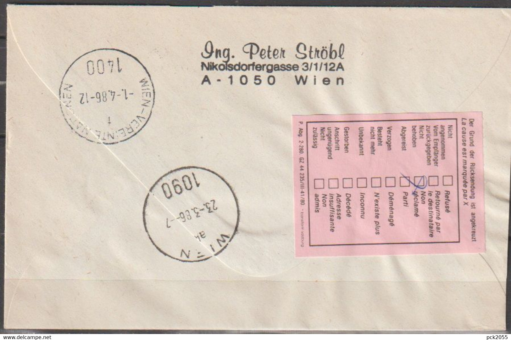 DDR Ganzsache 1985 Nr.PU02/002a Burgen Der DDR Luftpost Leipzig - Wien UNO Antwortstempel( D 3566)günstige Versandkosten - Enveloppes Privées - Neuves