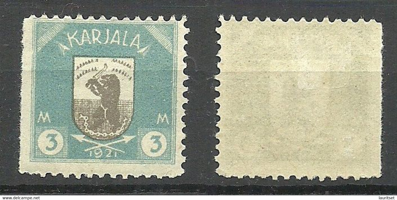 KARELIA Karelien FINLAND FINNLAND 1922 Michel 10 * NB! Variety Aart Left Side Seems To Be Imperforated! - Emissions Locales
