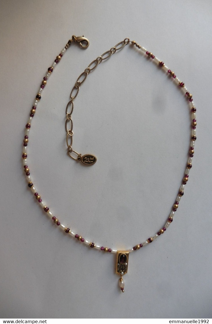 Neuf - Collier Créateur Michal Golan Plaqué Or Grenats Perles D'eau Douce Victorian Collection 2022 - Necklaces/Chains