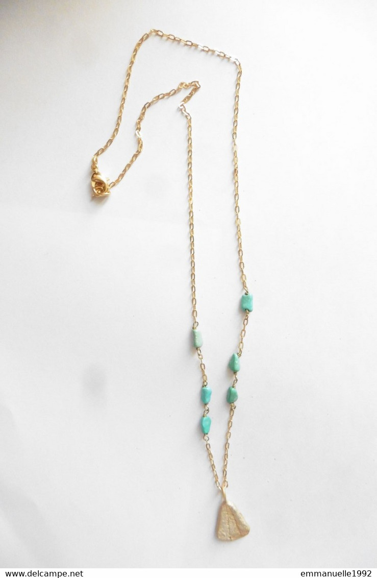 Neuf - Collier Plaqué Or Michael Michaud Coquillage Et Turquoises - Cracked Conch Gold Plated Necklace - Halsketten