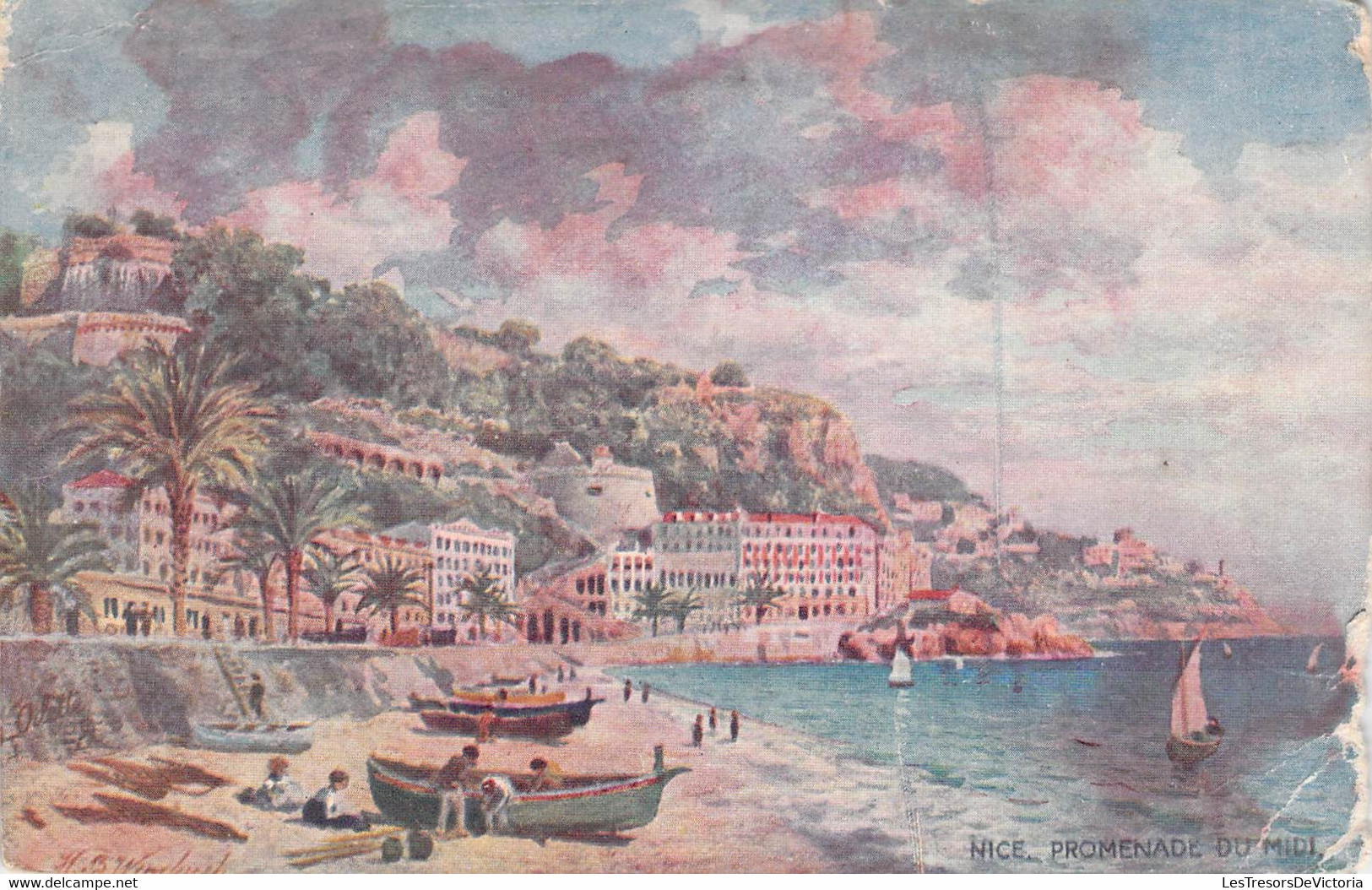 CPA - 06 - NICE - Illustration PROMENADE DU MIDI - Bateau - Collection Oilette - Life In The Old Town (Vieux Nice)