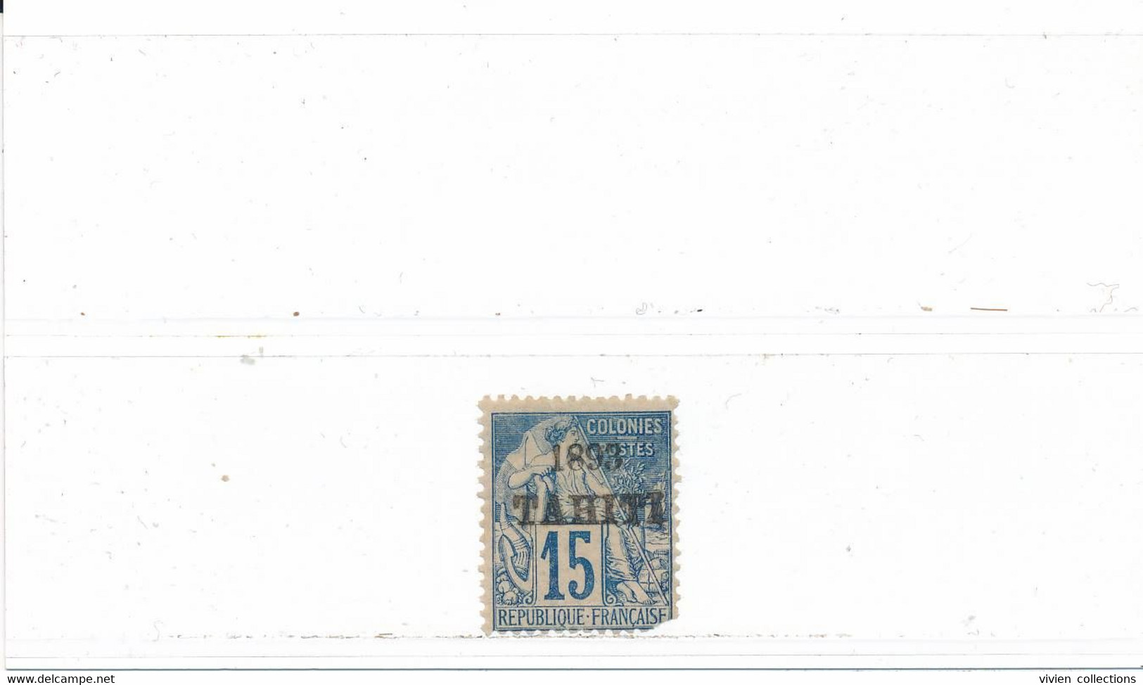 Polynésie Française - Tahiti Timbre Type Alphée Dubois N° 24 Neuf * Avec Charnière (coin Droit Bas Croqué) - Unused Stamps