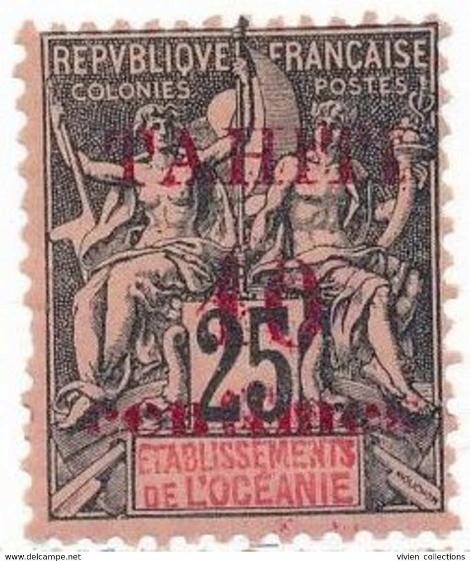 Polynésie Française Tahiti Timbre Type Groupe N° 31 Surcharge Du Cartouche Normale / Plus Petite Neufs ** Mais Adhérence - Neufs