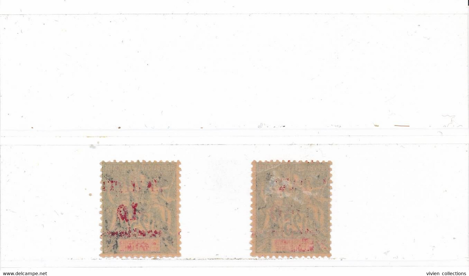 Polynésie Française Tahiti Timbre Type Groupe N° 31 Surcharge Du Cartouche Normale / Plus Petite Neufs ** Mais Adhérence - Unused Stamps