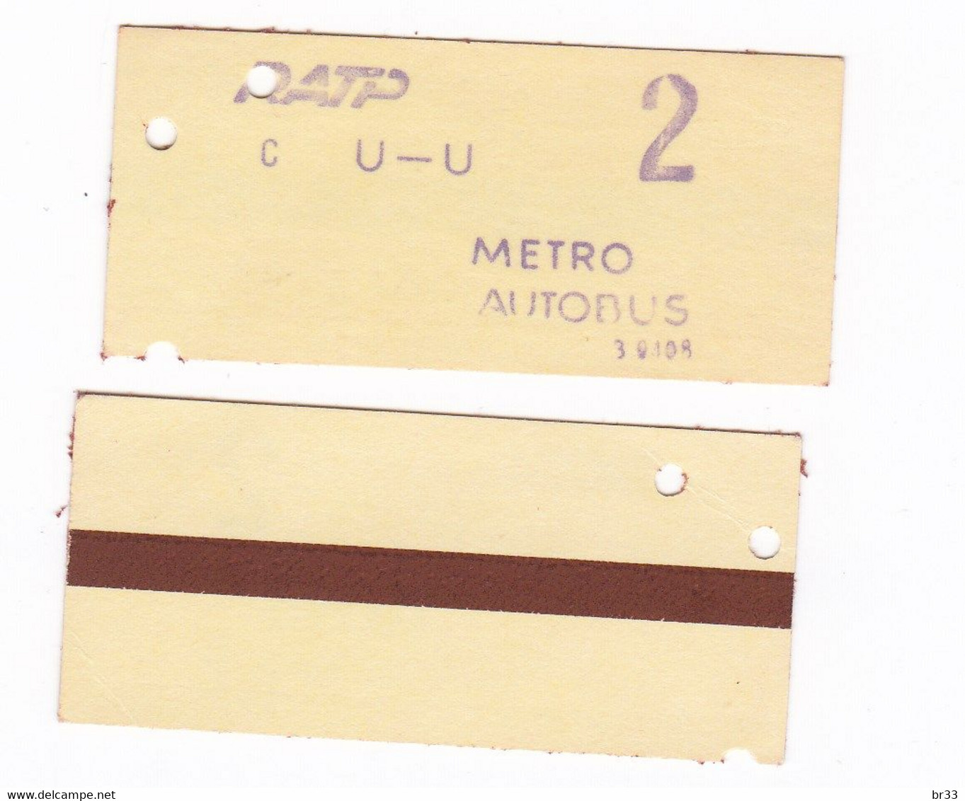 Metro France Ticket 2eme Classe RATP Avec Bande Magnétque Années 70 ? - Europe