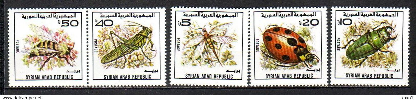 Syria 1982 MiNr. 1558 - 1562 Syrien Insects Bees, Dragonflies, Beetles 5v MNH** 5.00 € - Siria