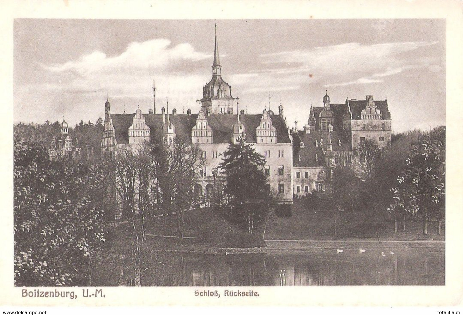 BOITZENBURG Uckermark Schloss Rückseite Vogelschau über Den Teich TOP-Erhaltungungelaufen - Boitzenburg