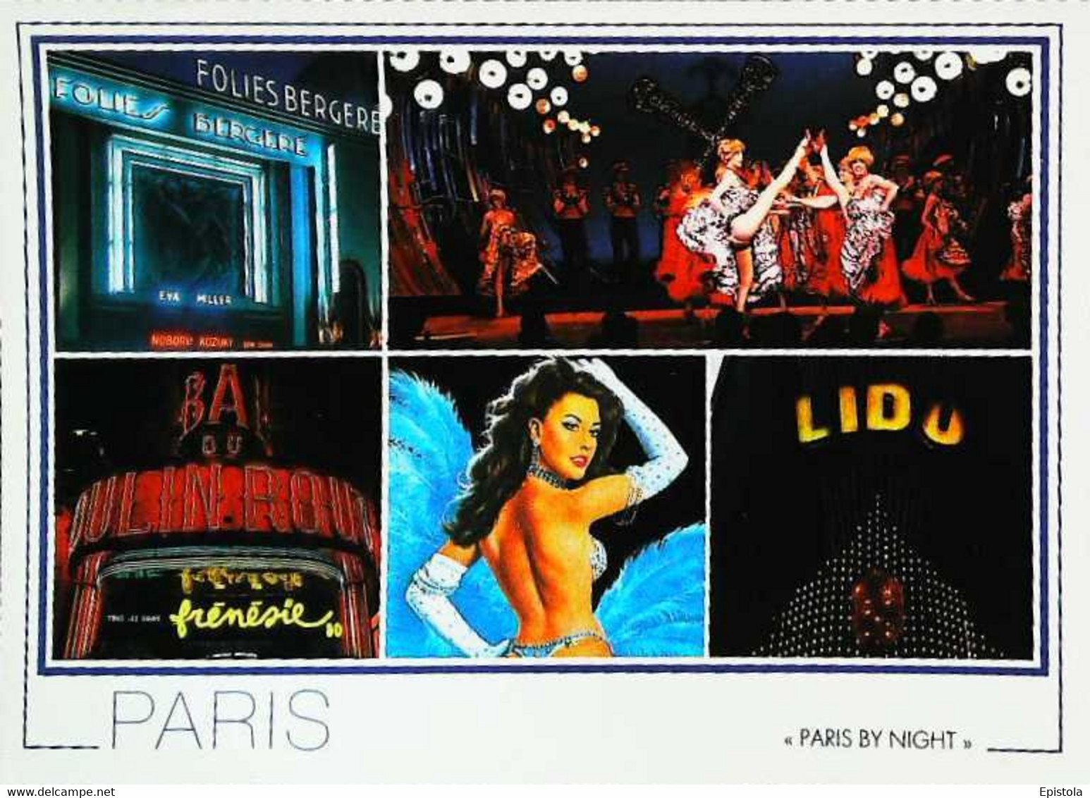 ►  CPSM   Paris Folies Bergères Lido  Moulin Rouge Dessin Aslan - Aslan