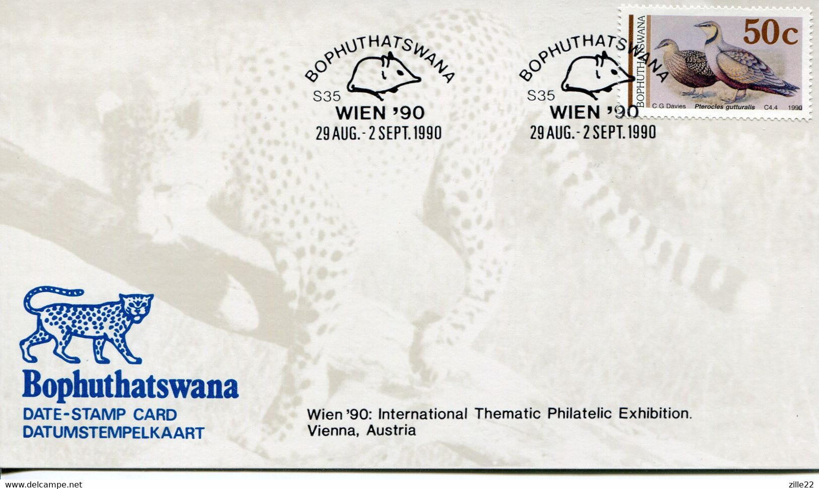 South Africa Bophuthatswana - Date-stamp Card - Stempelkarte - Fauna Small Mammal - Bophuthatswana