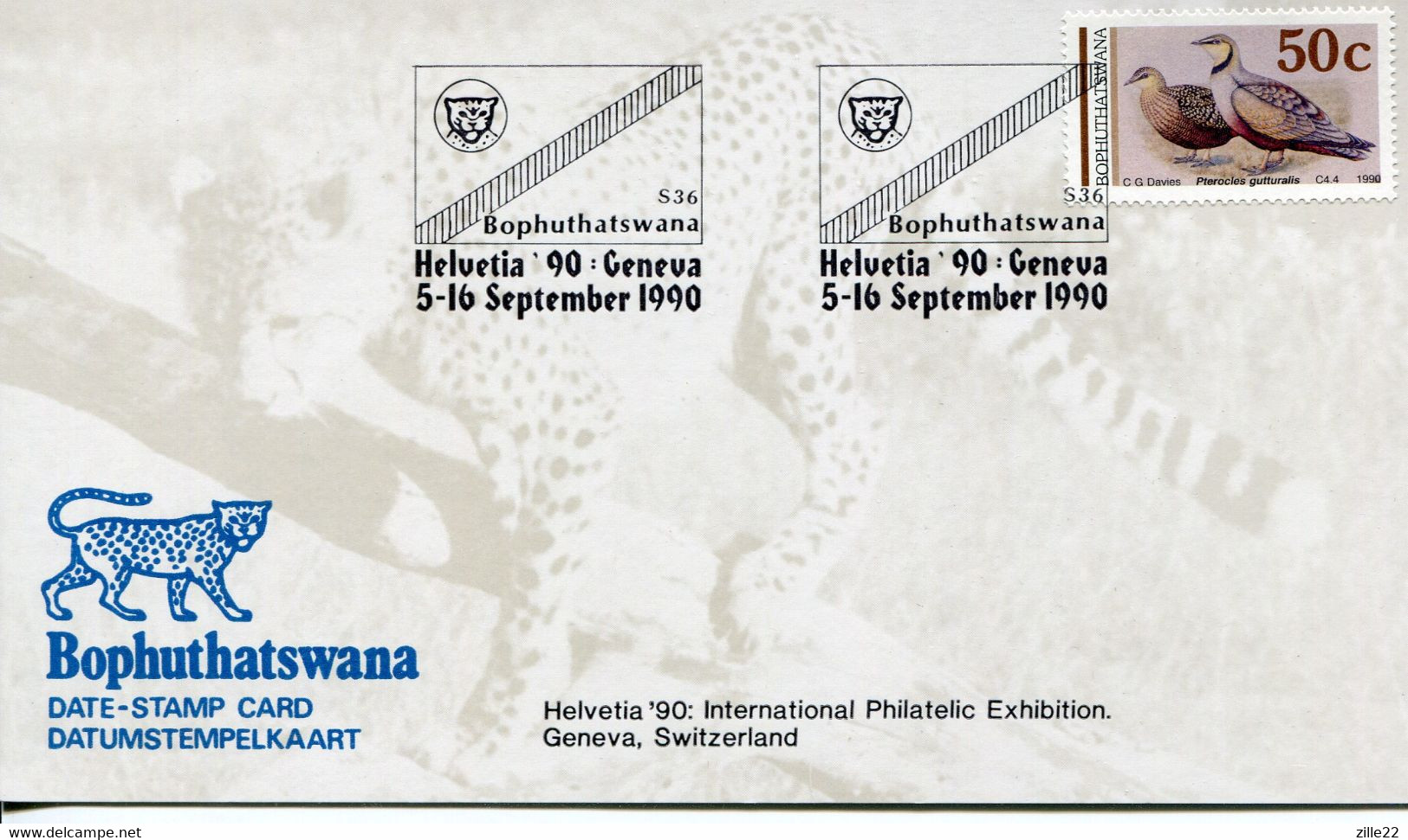 South Africa Bophuthatswana - Date-stamp Card - Stempelkarte - Flag - Bophuthatswana